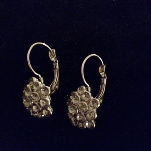 Dark crystal faceted drop earrings